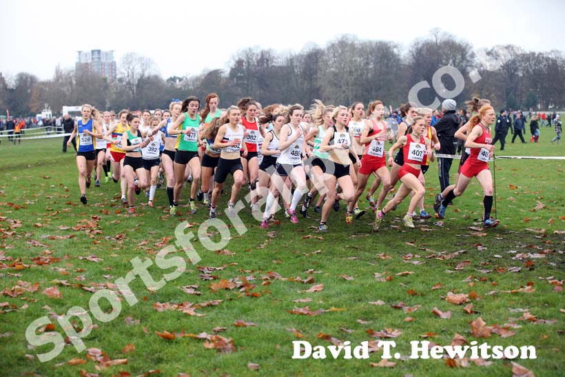 Under-17s and under-20s womens start,  2012 McCain Liverpool Cross Challenge.